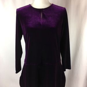 RALPH LAUREN Purple Velvet Top / Tunic, Medium